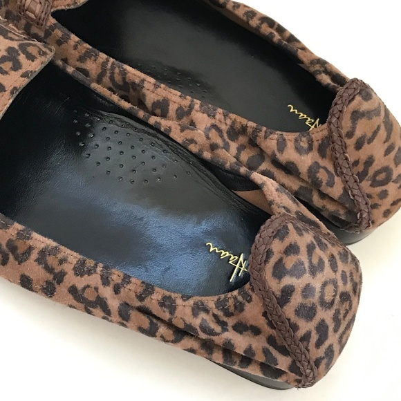 COLE HAAN Leopard Ballet Flats Nike Air Slip On Loafers Women’s Size 9.5 Wide - Picture 10 of 16